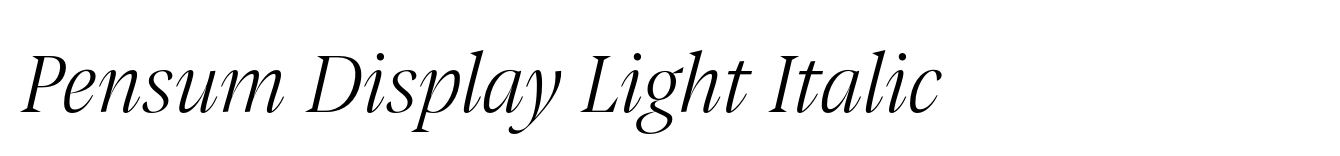 Pensum Display Light Italic